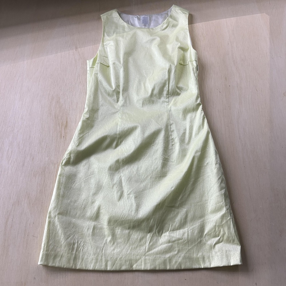 Mossimo Dress Womens Medium Yellow Satin Sleeveless Sheath Short Mini Lined
